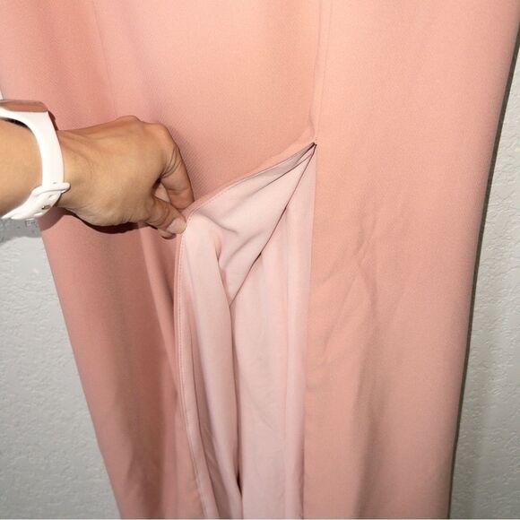 New Dessy Collection Desert Rose Off The Shoulder Criss Cross Trumpet Gown 8R‎ - Picture 4 of 9